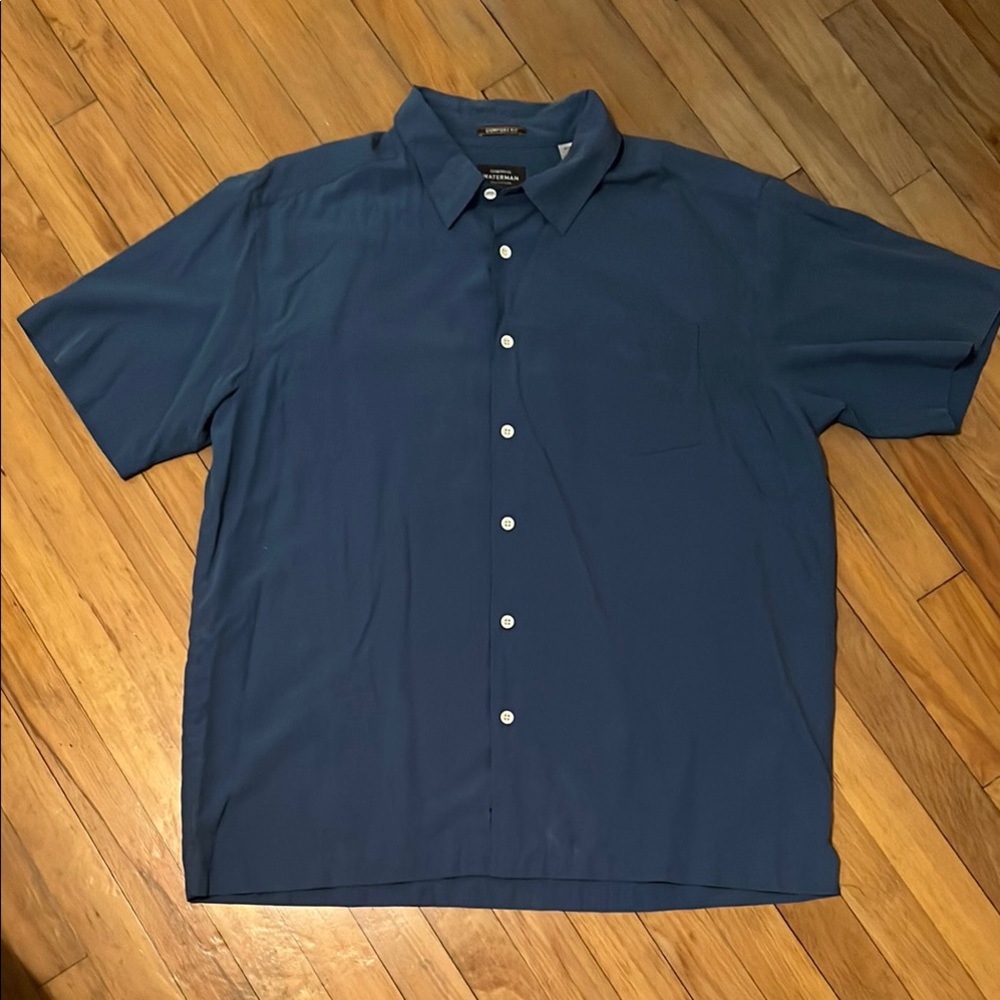 Quiksilver Blue Casual Button Down Shirt